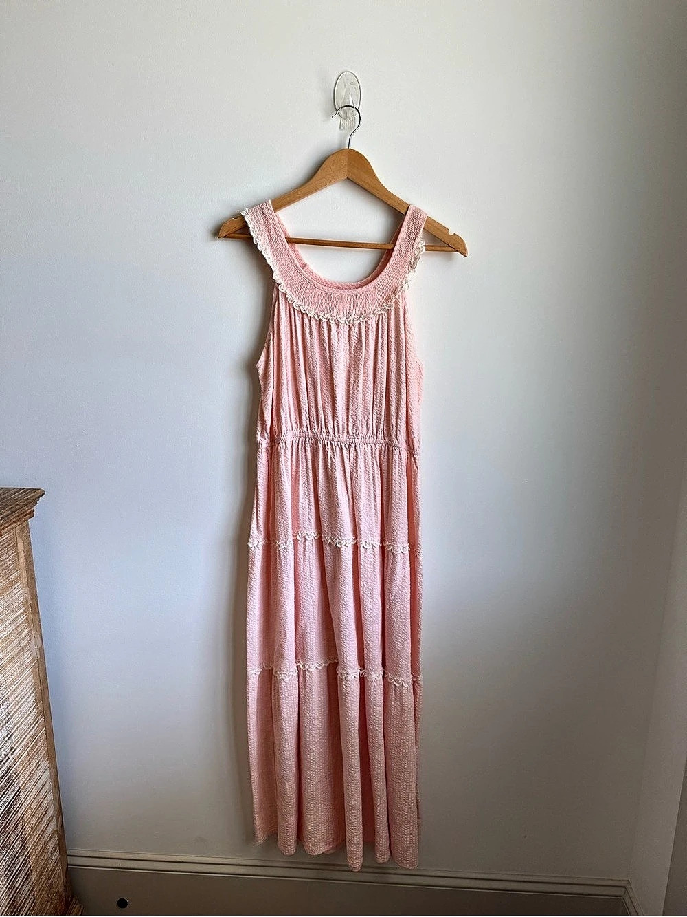 Christy Dawn Pink Maxi Dress Size Large Like New